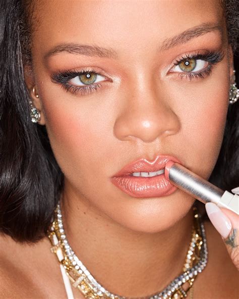 rihanna with lipstick on.